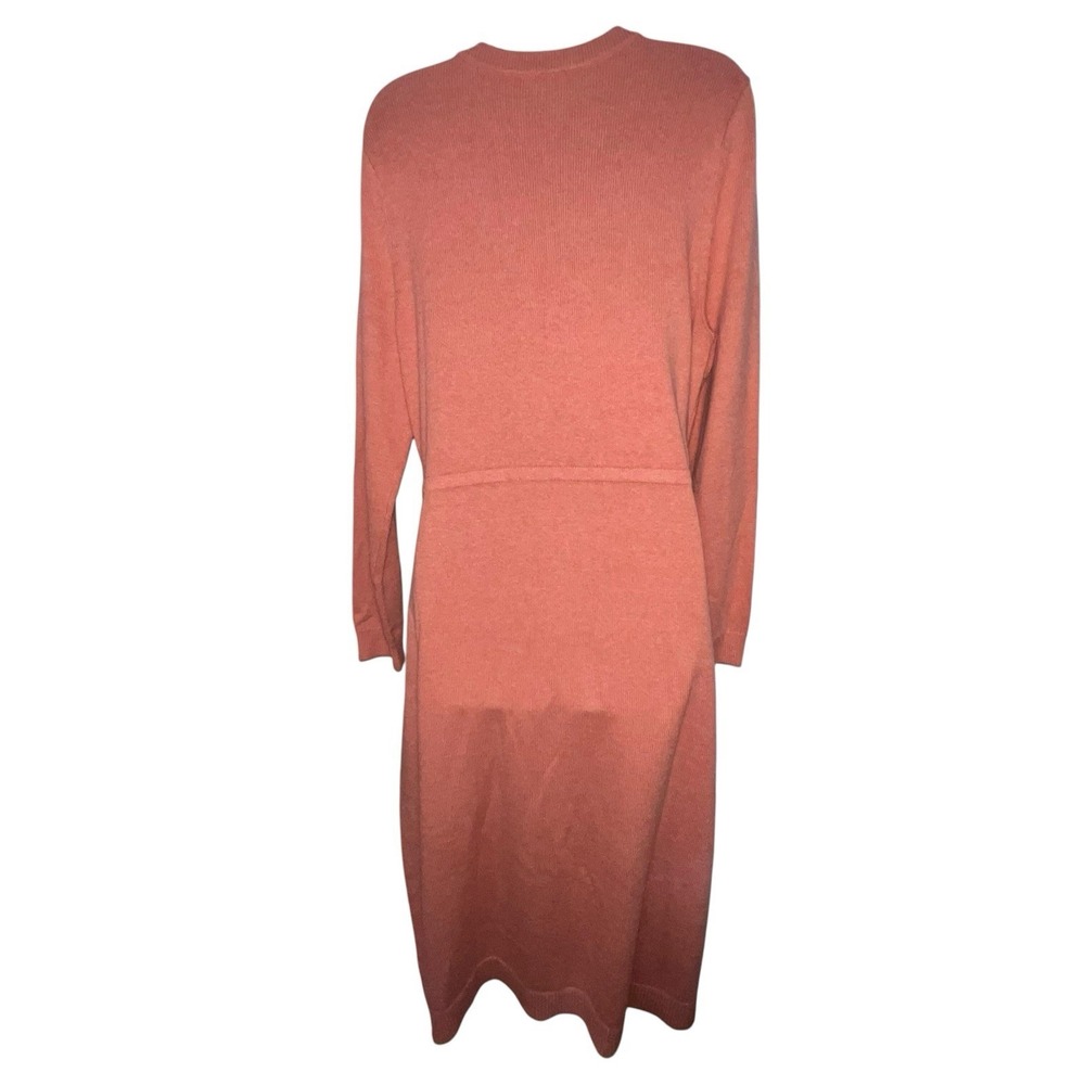 J. Jill Size Med‎ Soft Orange Heather Pure Jill Drawstring-Waist Sweater Dress - Picture 5 of 12